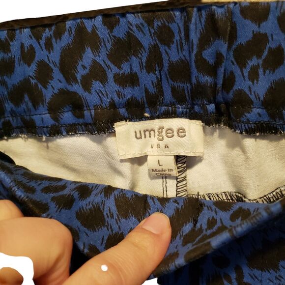 Umgee Pants Large Womens Pull On Skinny Zip Ankle Navy Blue Stretch - Picture 6 of 11